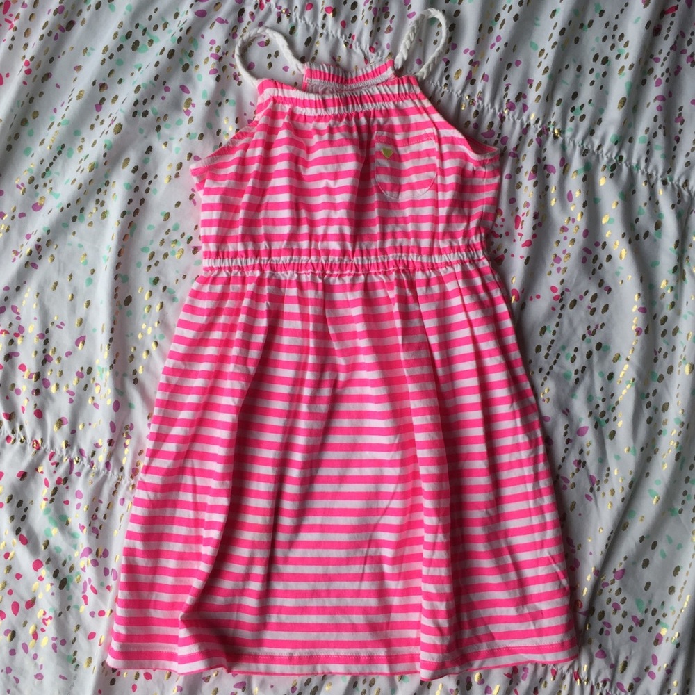 Carter’s Pink & White Stripped Summer Dress Sz 5